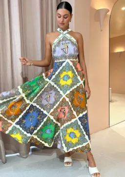 Alemais Trippy Troppo Halter Midi Dress Multi Size 12 for rent on The Volte - image 1
