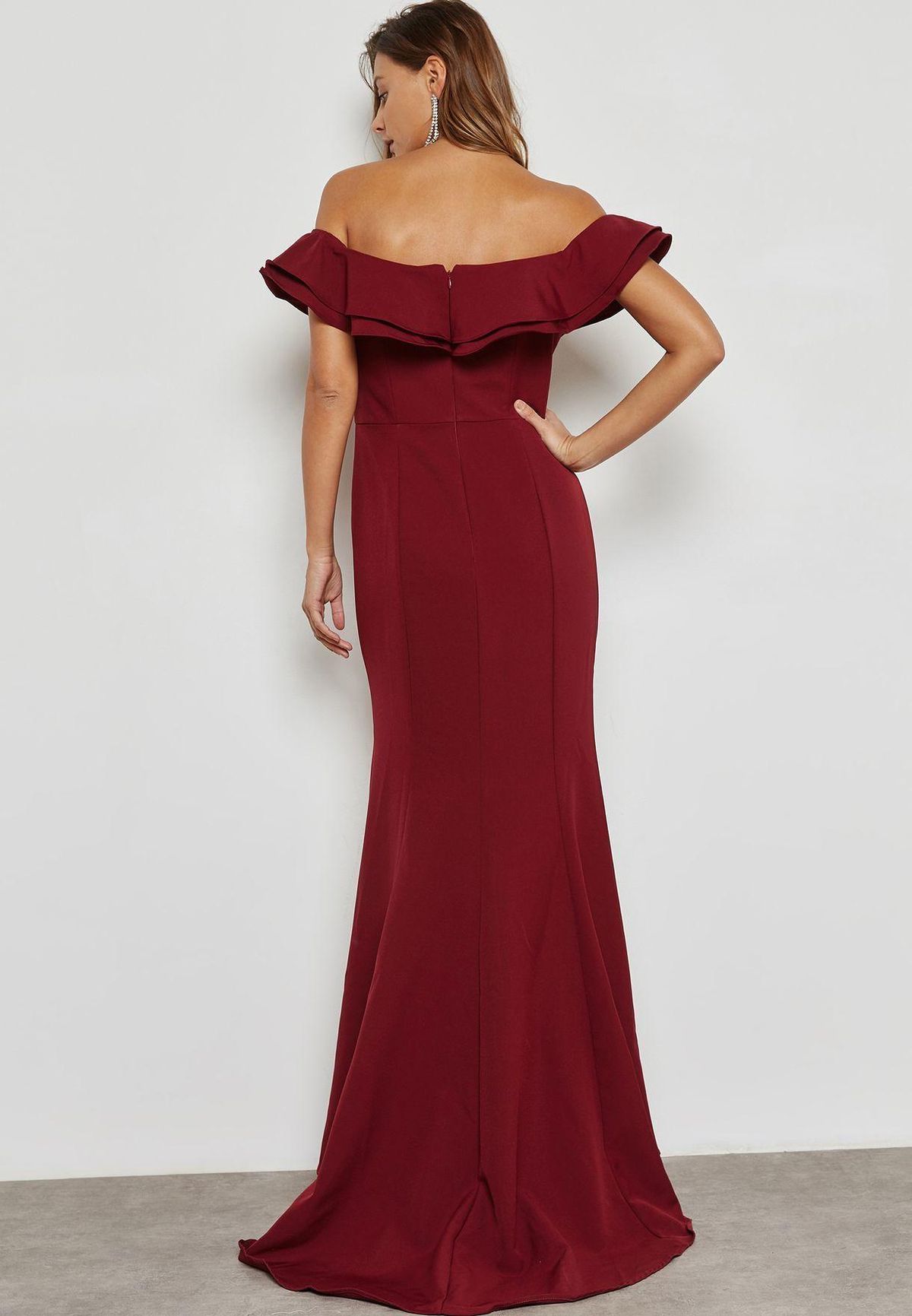 Jarlo Bardot Slit Dress Red Size 10 - Image 2