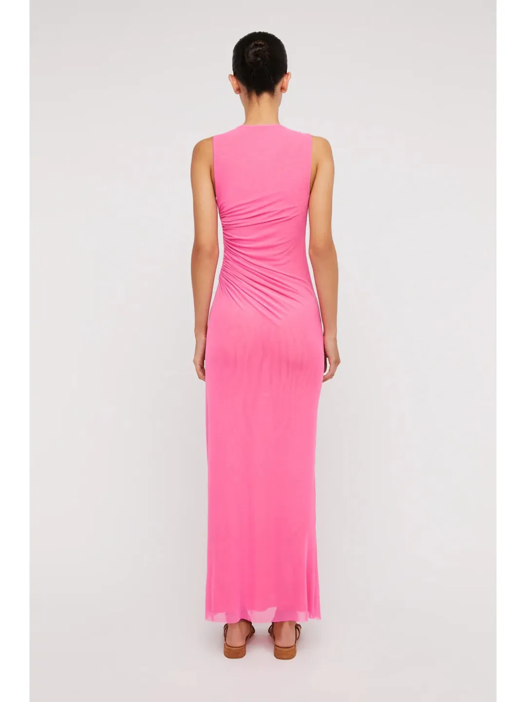 Scanlan Theodore Italian Mesh Gathered Dress Pink Size AU 10 for rent on The Volte - main image