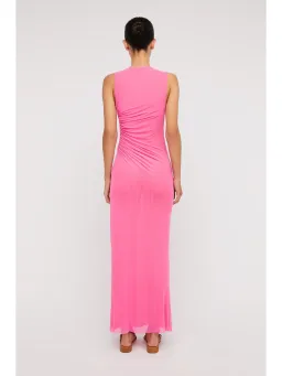Scanlan Theodore Italian Mesh Gathered Dress Pink Size AU 10 for rent on The Volte - image 3