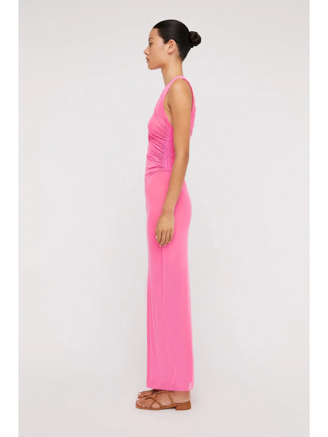 Scanlan Theodore Italian Mesh Gathered Dress Pink Size AU 10 for rent on The Volte - main image