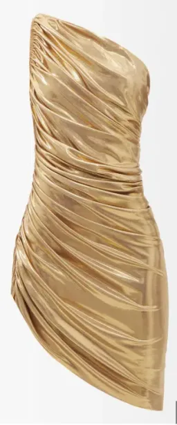 Norma Kamali Diana Mini Dress Gold Size S / Au 8 for rent on The Volte - image 4