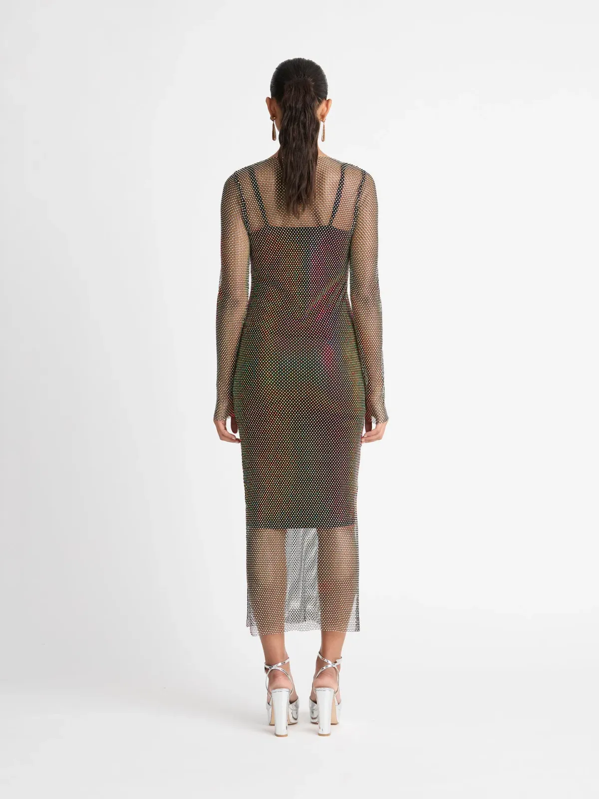 Sheike Crystal Mesh Midi Dress Size 8 / S - Image 2