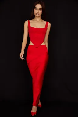 House Of CB Edetta Corset and Colette Skirt Set Red Size S / Au 8 for rent on The Volte - image 1