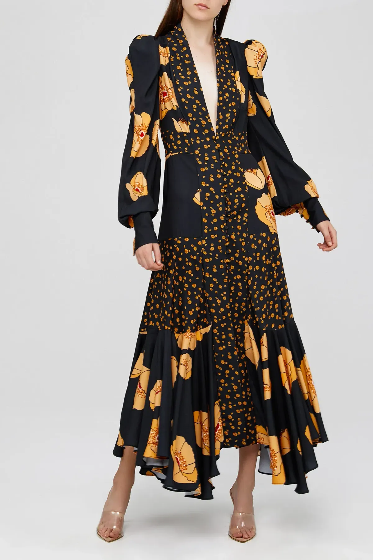 Acler Elton Dress Poppy Mix Print Size 10 - Image 1