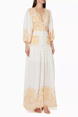 Keepsake the Label Without Me Maxi Dress White / Orange Size 10 for rent on The Volte - image 2