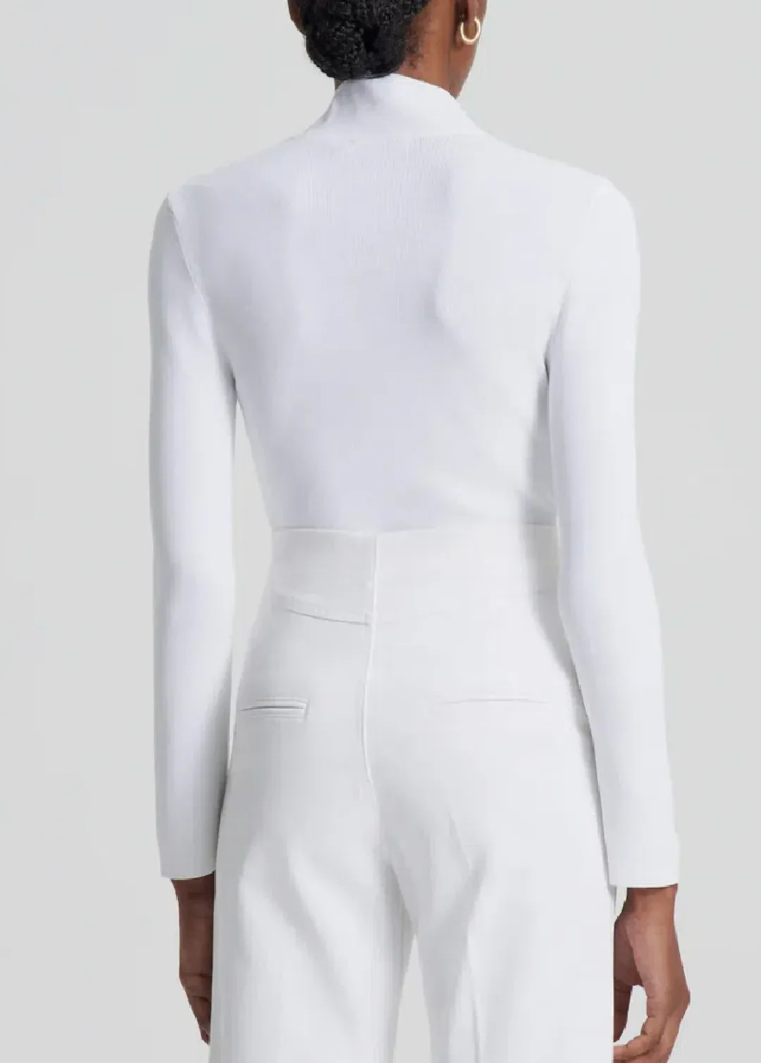 Scanlan Theodore Crepe Knit Button Polo in White Size 12 / L for rent on The Volte - main image