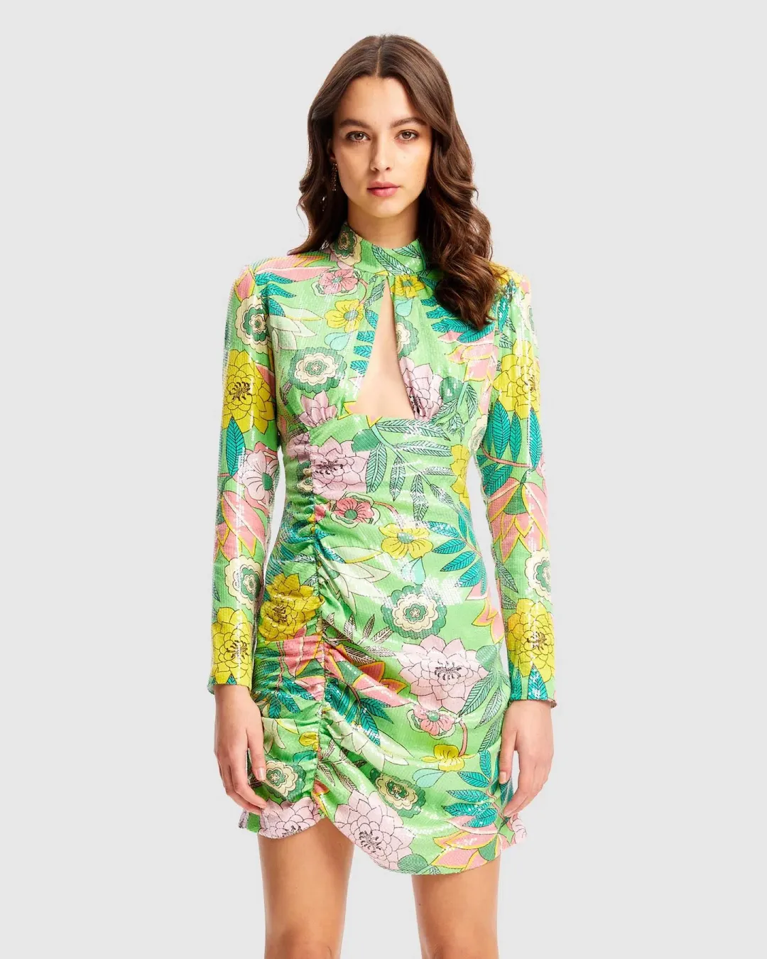Alice McCall All That Glitters Mini Dress Green/Multi Size 12 for rent on The Volte - main image