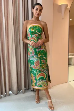 Alemais Marion Bodice Dress Green/Print Size 10 for rent on The Volte - image 1