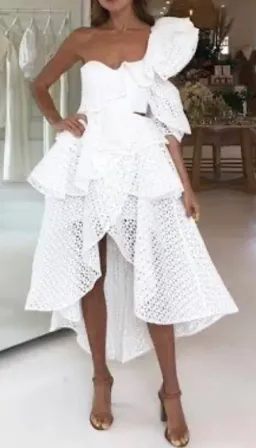 THURLEY Marion Ruffle Dress - White - Size 8 for rent on The Volte - image 4