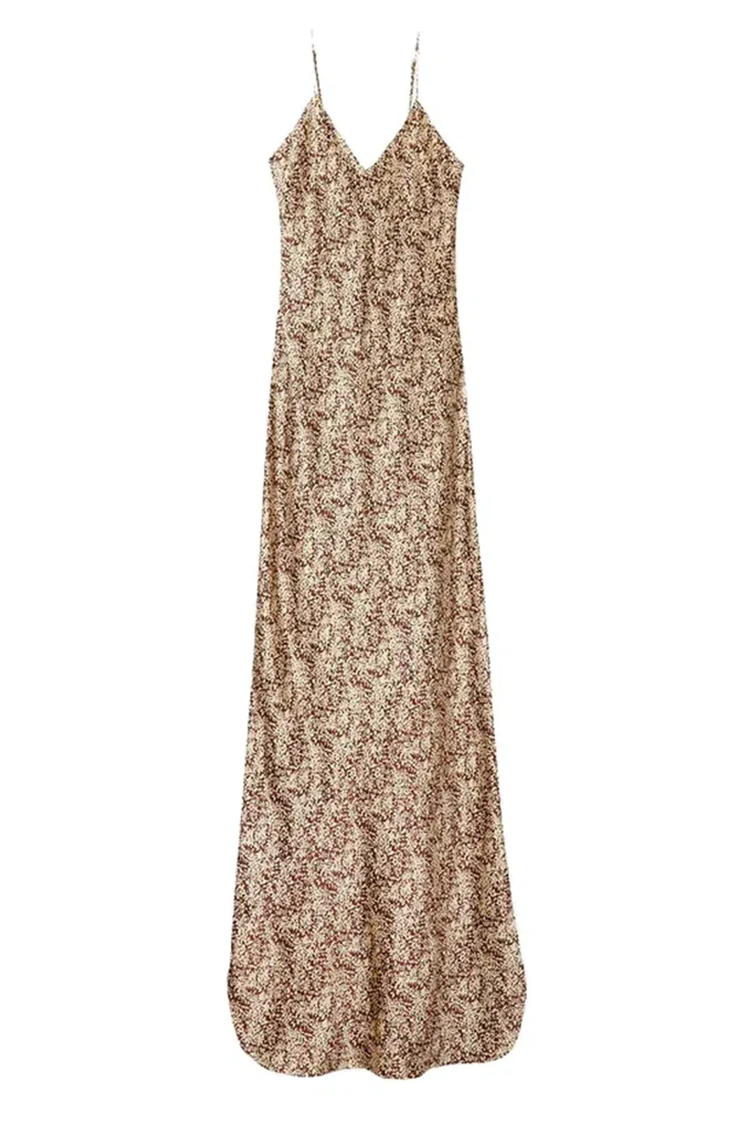 Nili Lotan Cami Gown Fall Leaf Print Brown Size AU 6 for rent on The Volte - main image