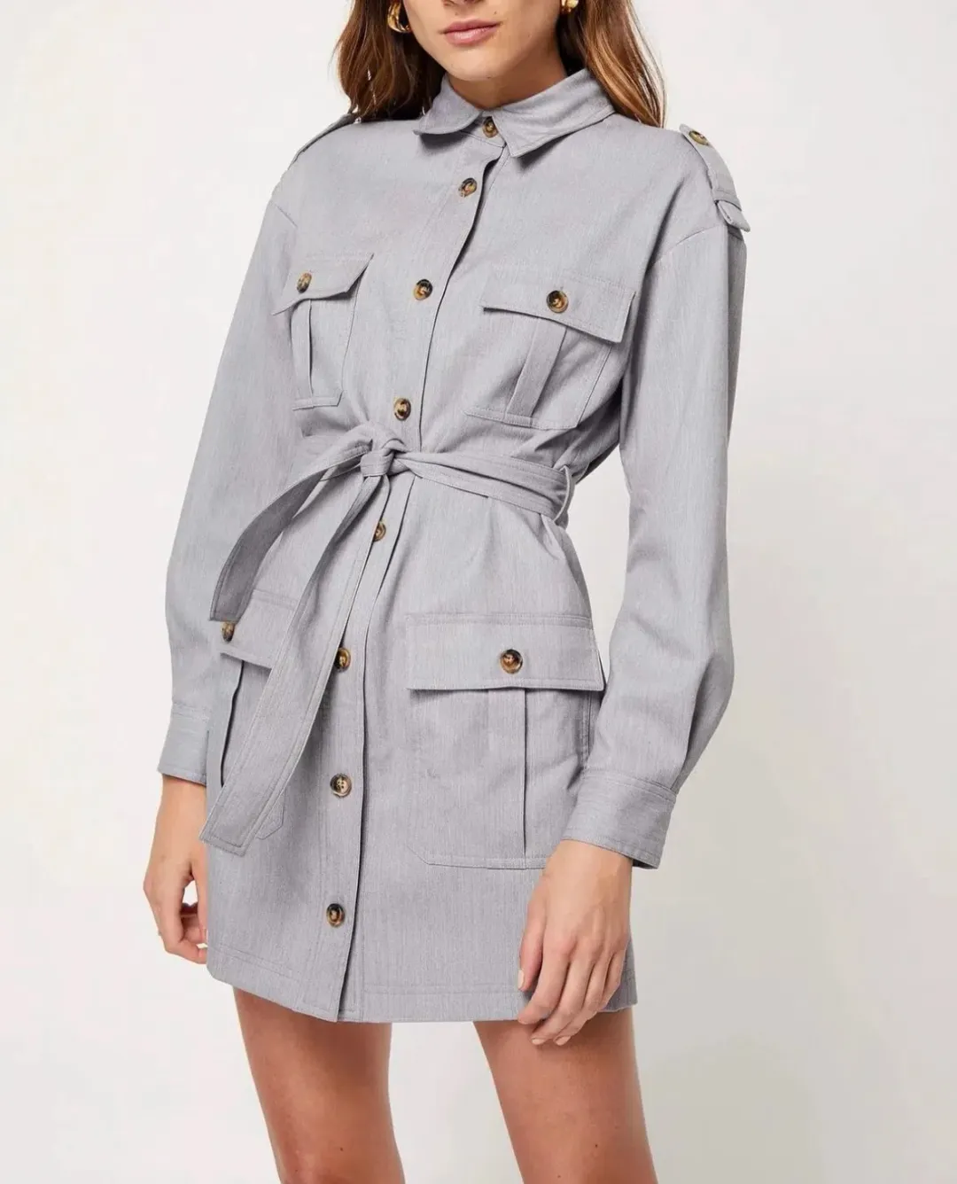 Mossman The Empower Me Dress Grey Size AU 6 for rent on The Volte - main image