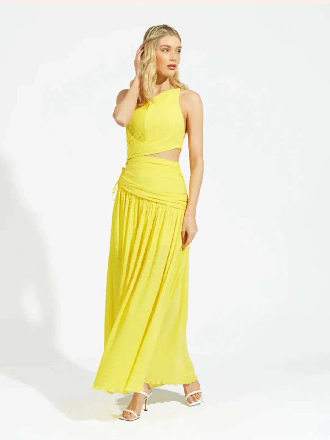 Alice McCall Lolita Maxi Dress Mango Yellow Size AU 10 for rent on The Volte - main image