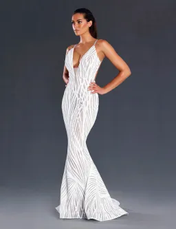 Jadore JX098 Beaded Dress White Size AU 10 for rent on The Volte - image 1