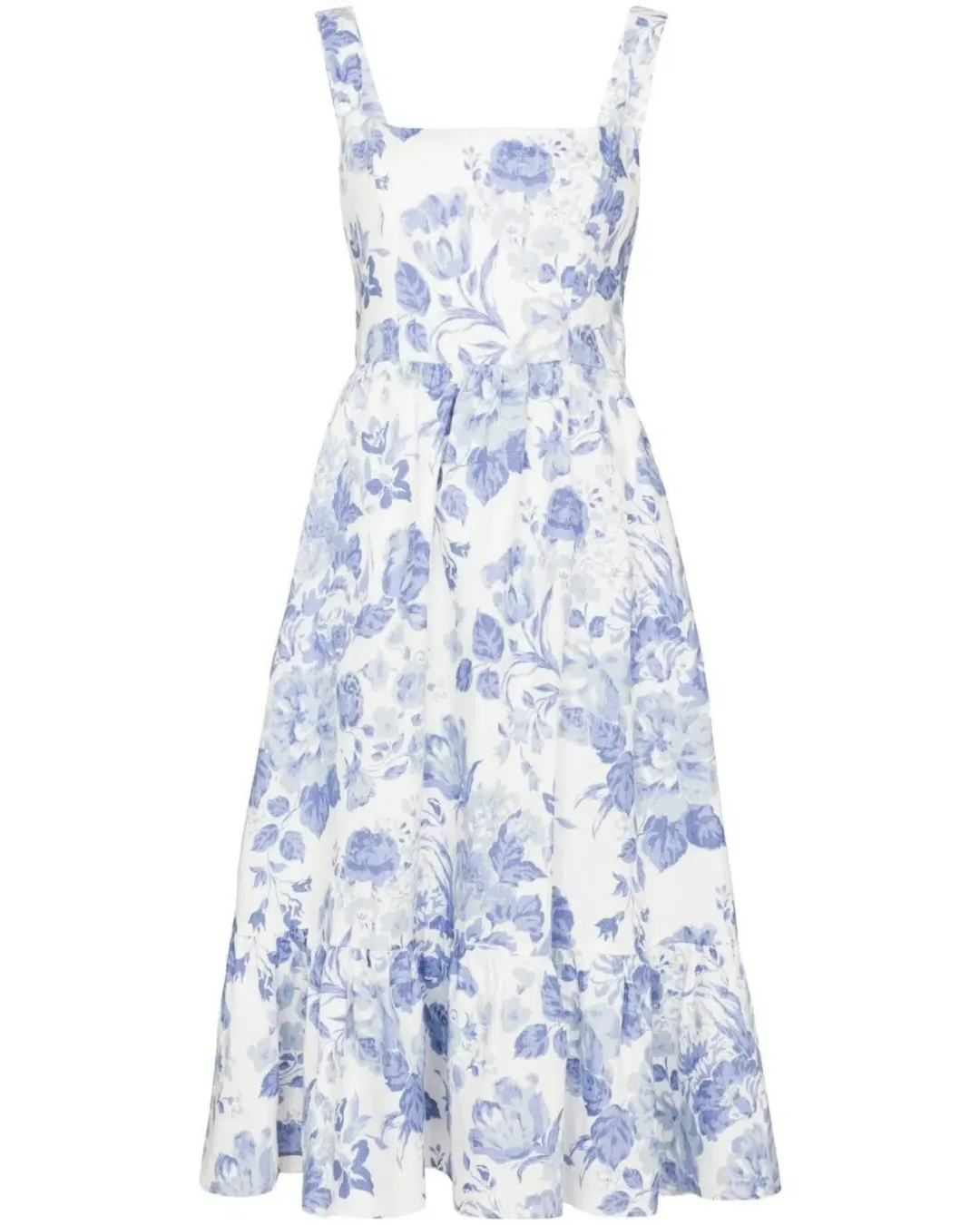Reformation Square-Neck Tiered Midi Dress Floral Print Size AU 8 for rent on The Volte - main image