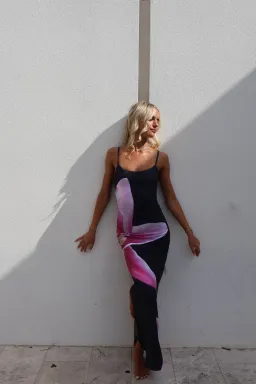 With Harper Lu Lily Floral Slip Dress Black Size S/AU 8 for rent on The Volte - image 4