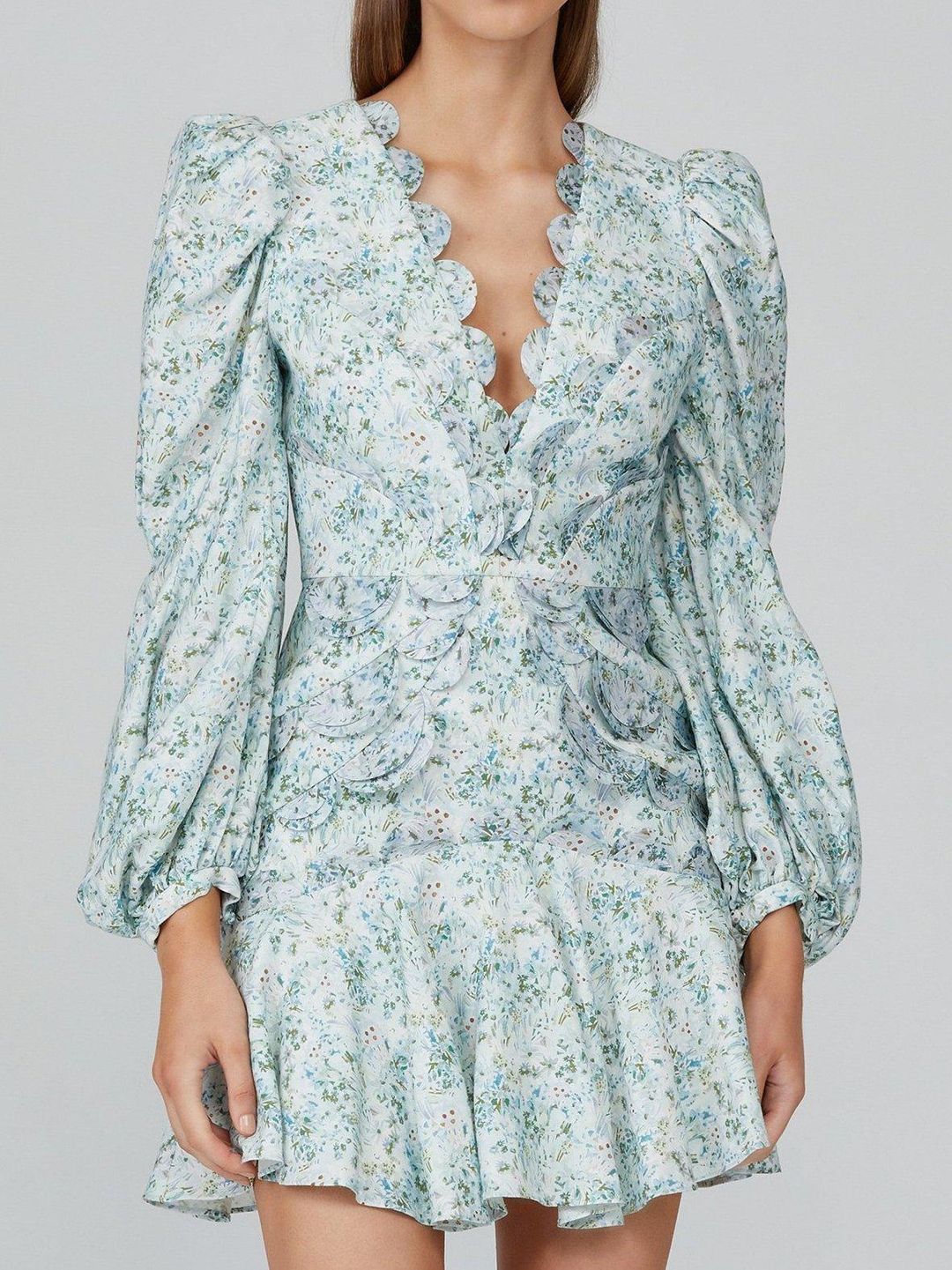 Acler Dixon Mini Dress Blue Floral Size AU 12 for rent on The Volte - main image