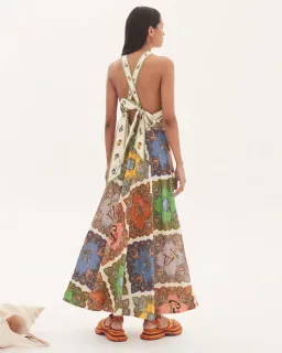 Alemais Trippy Troppo Halter Midi Dress Multi Print Size 8 for rent on The Volte - image 7