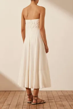 Shona Joy Akua Strapless Bustier Midi Dress Coconut Size 12 for rent on The Volte - image 4