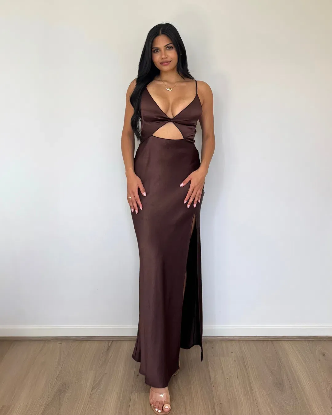 Bec & Bridge Hazel Maxi Dress Chocolate Size 8 for rent on The Volte - main image