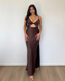 Bec & Bridge Hazel Maxi Dress Chocolate Size 8 for rent on The Volte - image 3