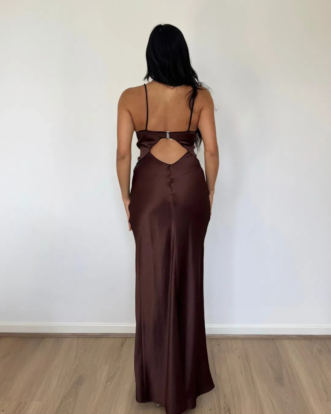 Bec & Bridge Hazel Maxi Dress Chocolate Size 8 for rent on The Volte - main image