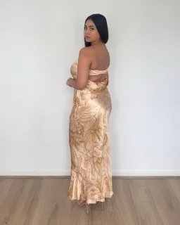 Bec and Bridge Dust Palms Strapless Maxi Dress Dust Palms Print Size 10 for rent on The Volte - image 4