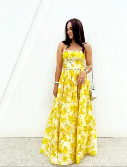 Zimmermann Wonderland Shell Gown Yellow Floral Size 1 / AU 10 for rent on The Volte - image 3