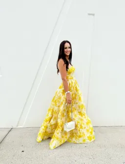 Zimmermann Wonderland Shell Gown Yellow Floral Size 1 / AU 10 for rent on The Volte - image 4