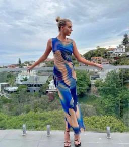 Scanlan Theodore Italian Watercolour Print Dress Blue Size 10 / M for rent on The Volte - image 5