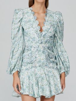 Acler Dixon Mini Dress Blue Floral Size 8 for rent on The Volte - image 2