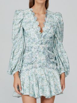 Acler Dixon Mini Dress Blue Floral Size AU 10 for rent on The Volte - image 2