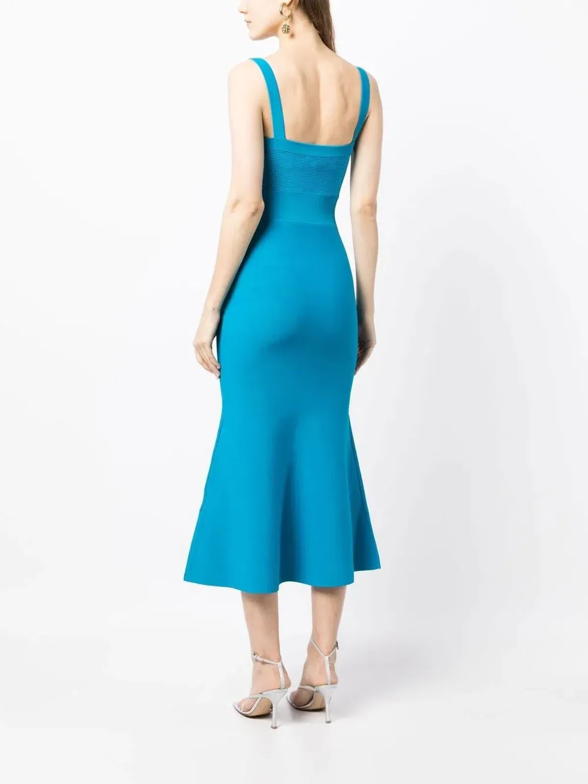 Rebecca Vallance Alma Knit Midi Dress Blue Size M / AU 8 - Image 3