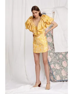 Acler Beston Mini Dress Yellow Size 8 for rent on The Volte - image 1