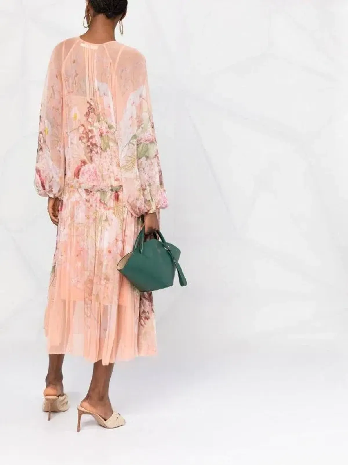 Zimmermann Dancer Drawn Midi Dress Blush Garden Floral Size 3 / AU 14 - Image 2