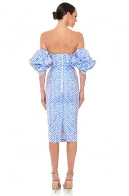 Eliya The Label Amalfi Striped Midi Dress Blue/White Size 12 for rent on The Volte - image 2