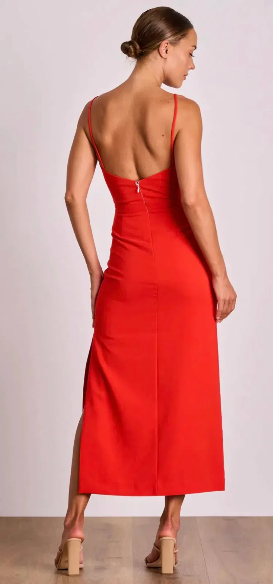 Pasduchas Emerson Column Midi Dress Red Size 8 for rent on The Volte - main image