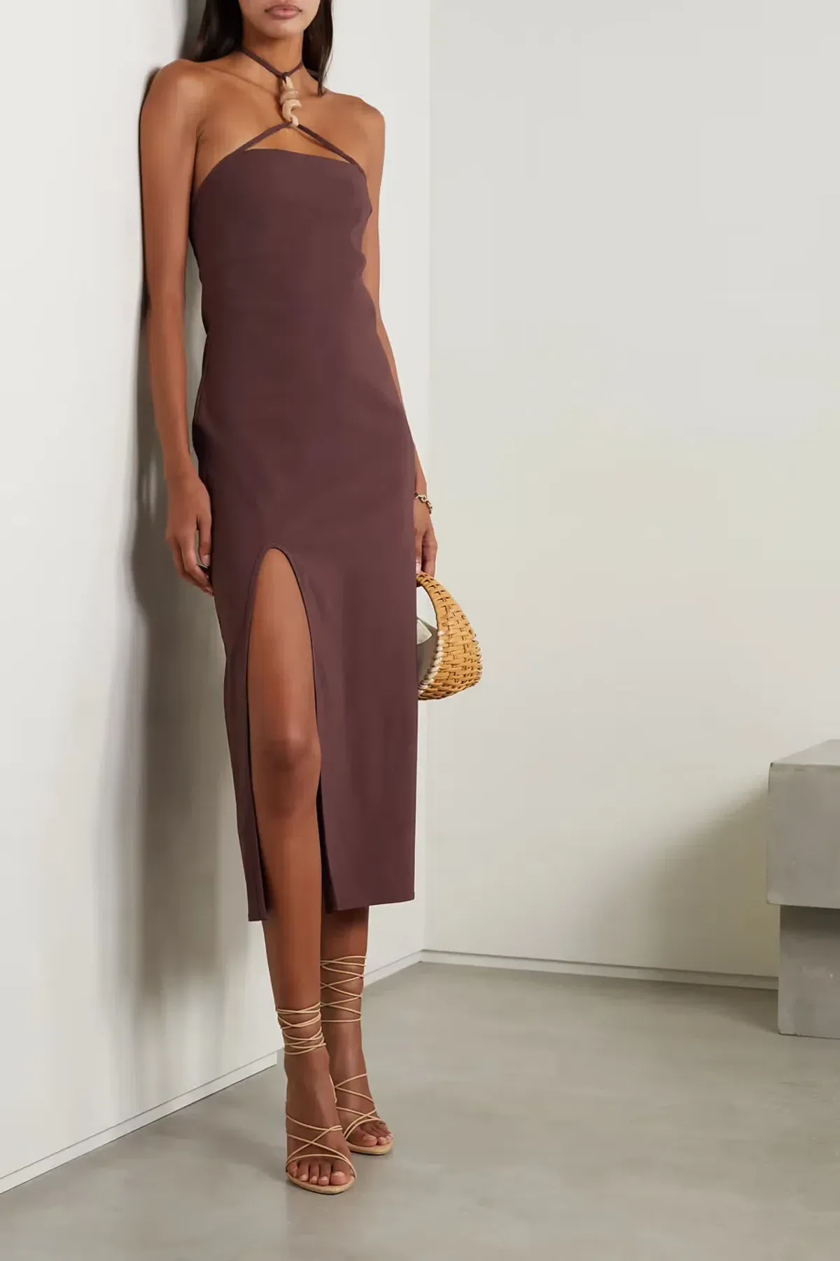 Cult Gaia Castila Embellished Halterneck Midi Dress Plum Size XS / Au 6 for rent on The Volte - main image