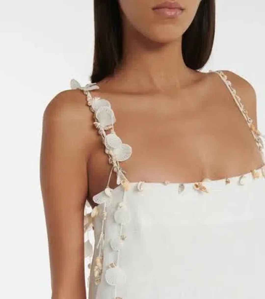 Zimmermann Postcard Fringed Embellished Linen Maxi Dress Ivory Size 0P / Au 6P for rent on The Volte - main image