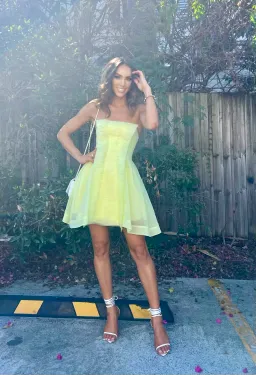 Aje Aspect Mini Dress Lemon Yellow Size AU 6 for rent on The Volte - image 2