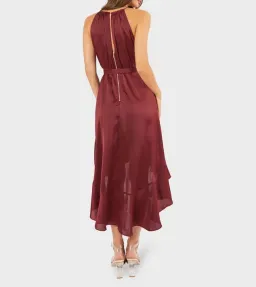 Pilgrim Honey Midi Dress Burgundy Size 8 for rent on The Volte - image 3