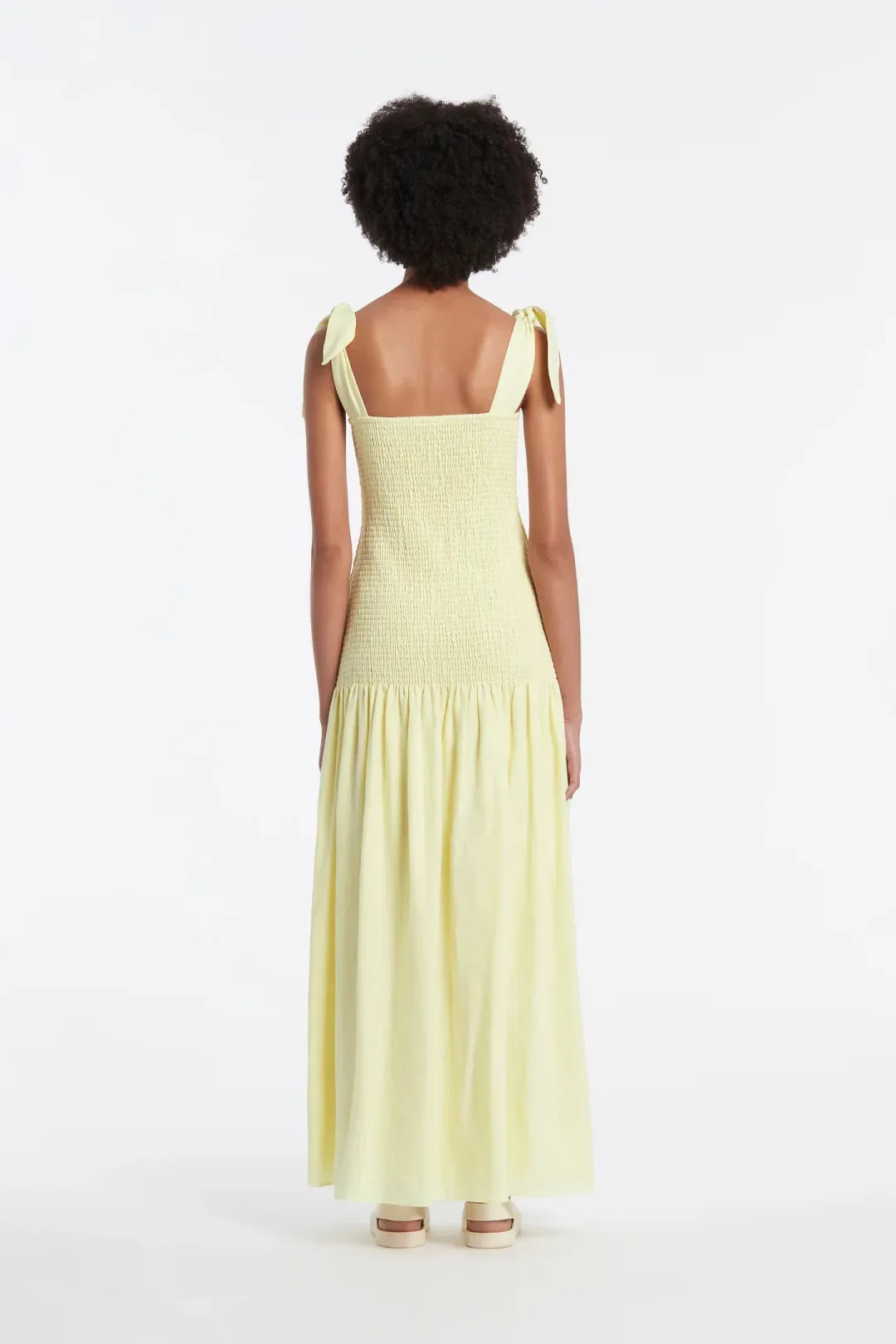Sir the Label Francesca Shirred Maxi Dress Butter Yellow Size AU 6 for rent on The Volte - main image
