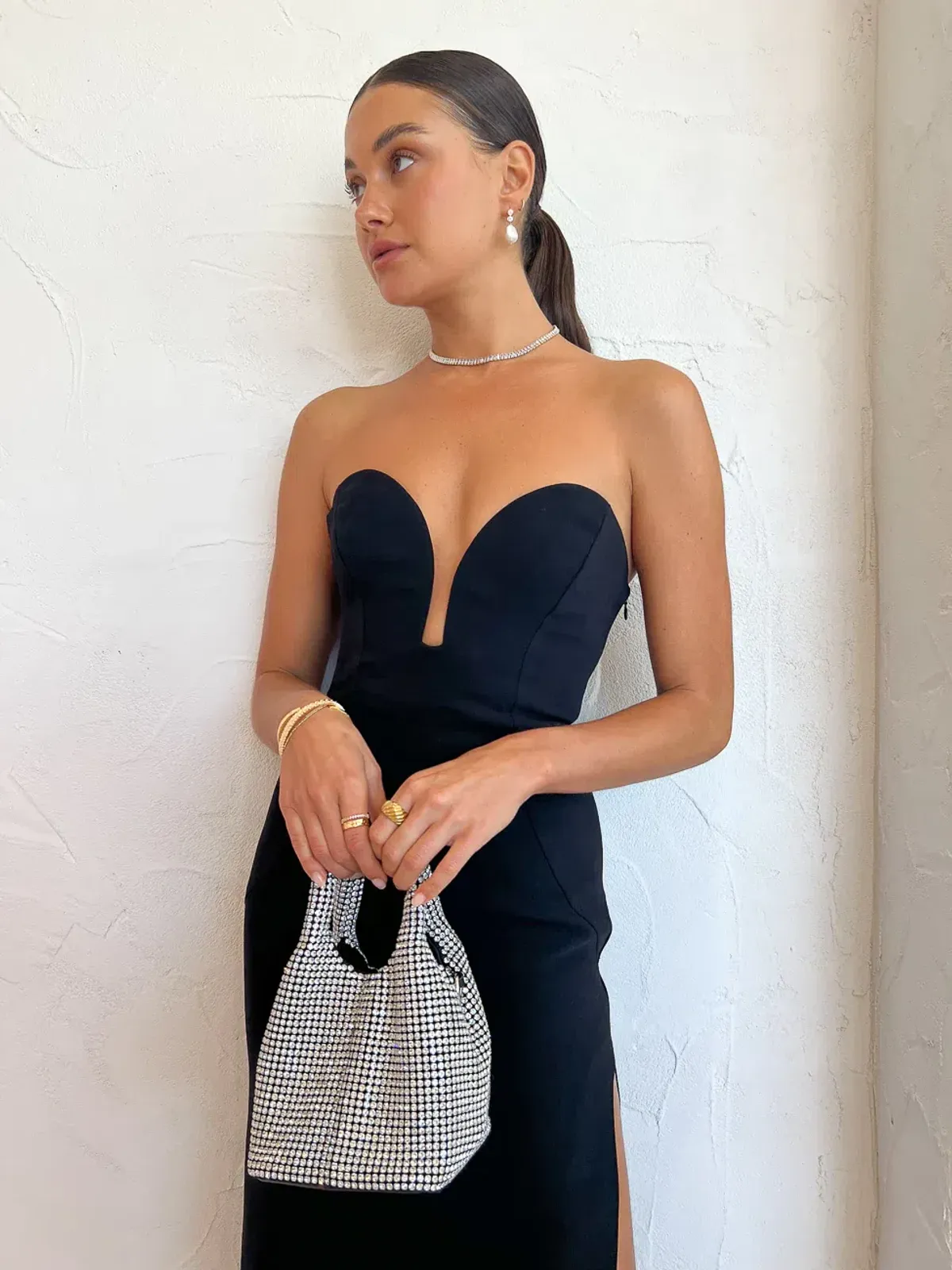 By Johnny Ginny Scoop Split Midi Dress Black Size 8 / S - Image 2