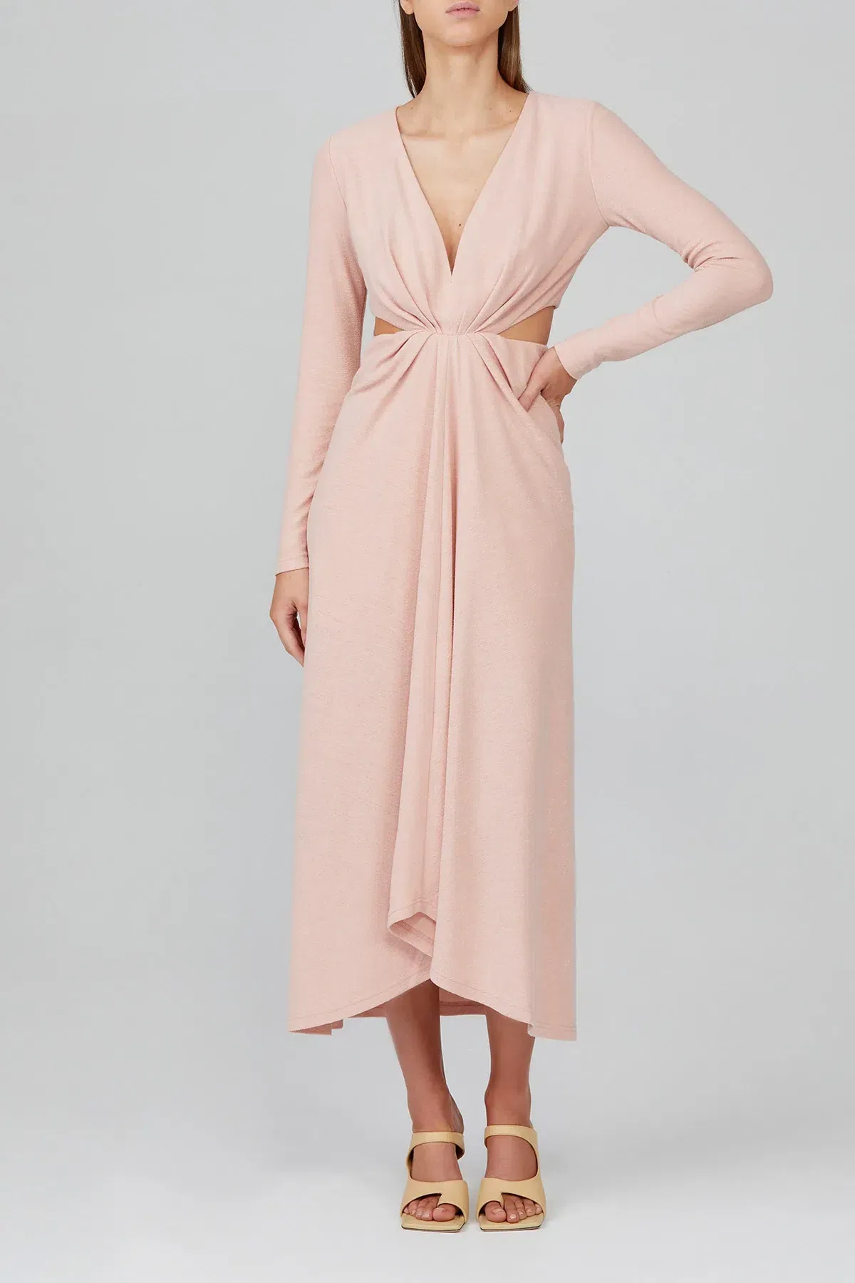 Acler Brighton Midi Dress Pink Size 14 for rent on The Volte - main image
