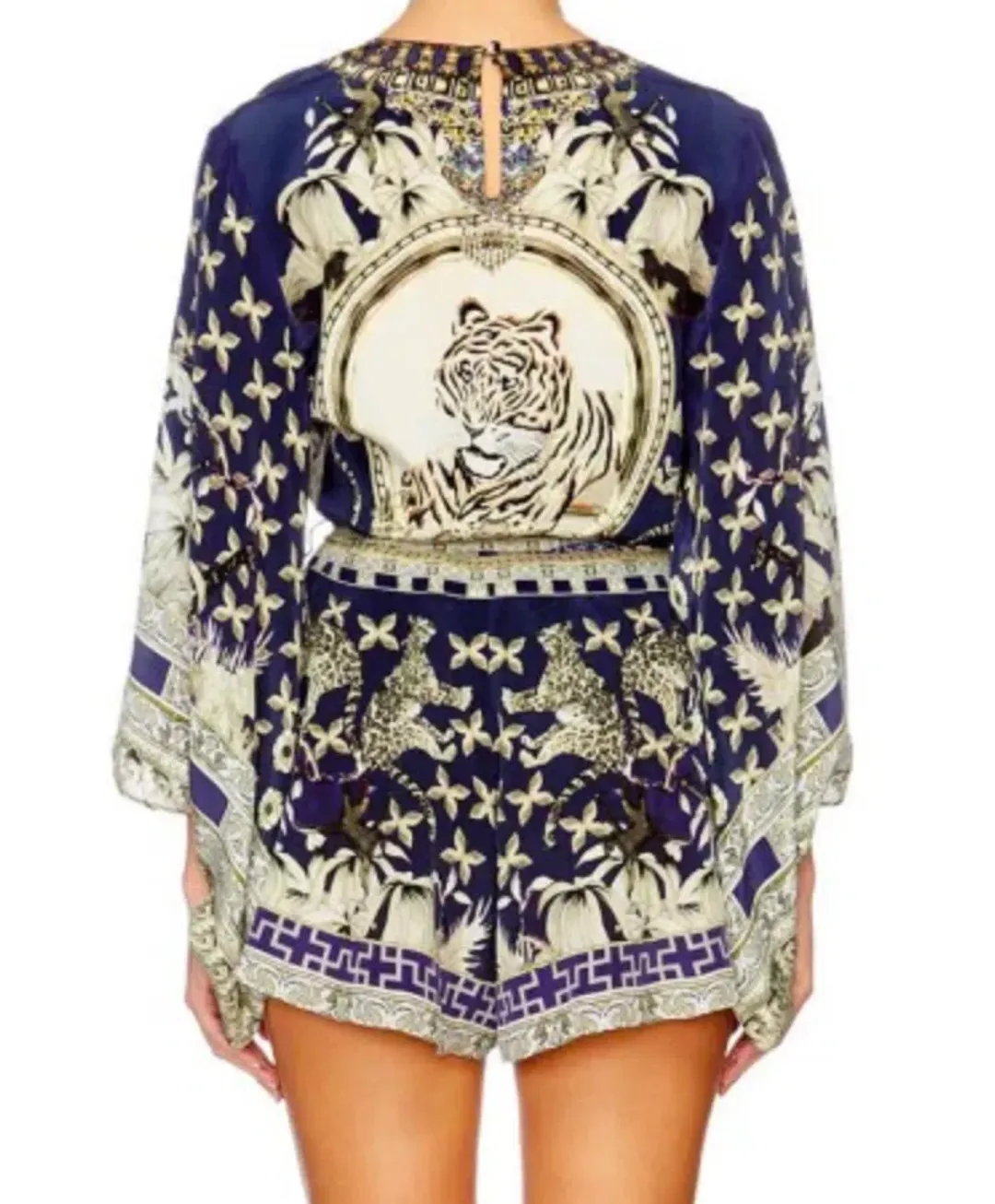 Camilla A Little Past Twilight Kimono Sleeve Playsuit Print Size XS / Au 8 for rent on The Volte - main image