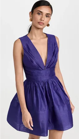 Zimmermann Tama V Neck Mini Dress Blue Size 1 / Au 10 for rent on The Volte - image 3