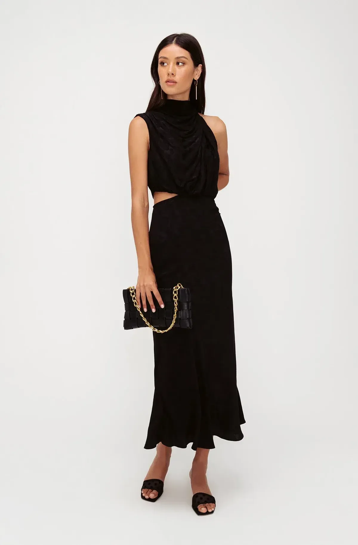 Sheike Reflections Midi Dress in Black Size 12 - Image 1