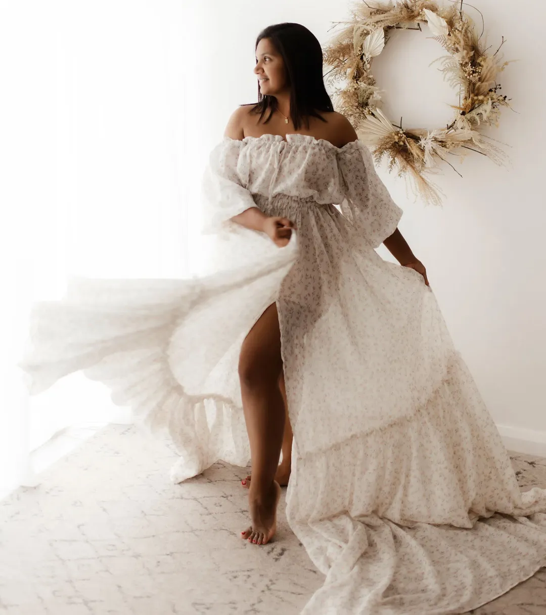 We Are Reclamation There’s Nothing Quite Like You Two Piece Gown in Floral Crinkle Size 22 for rent on The Volte - main image