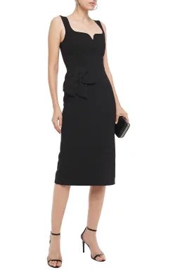 Rebecca Vallance Galerie Bow Embellished Crepe Midi Dress Black Size 6 for rent on The Volte - image 1