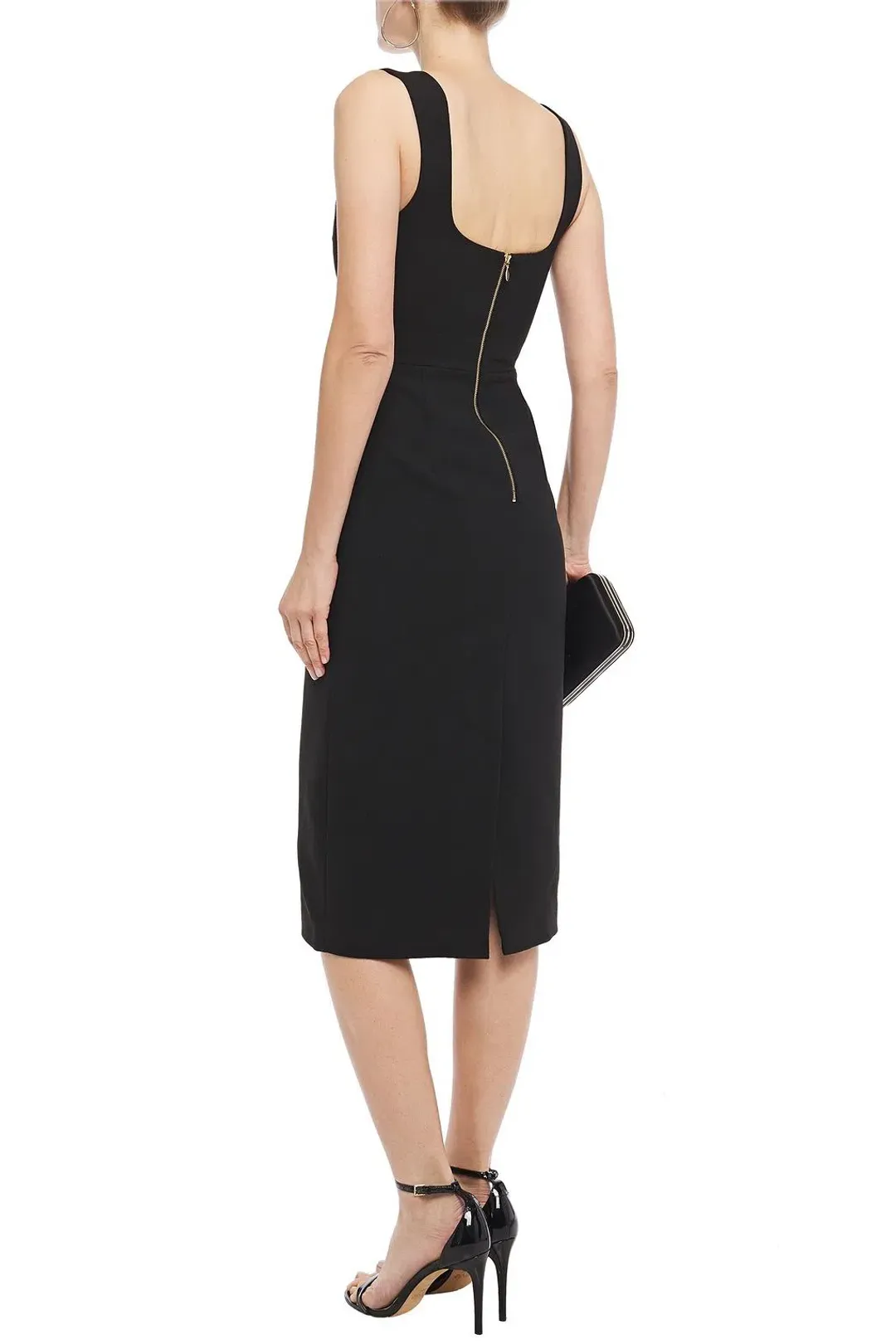 Rebecca Vallance Galerie Bow Embellished Crepe Midi Dress Black Size 6 for rent on The Volte - main image